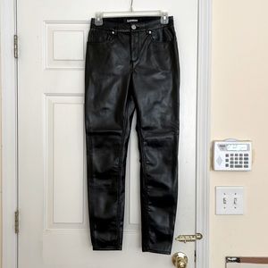 Express vegan leather ankle leggings NWOT
